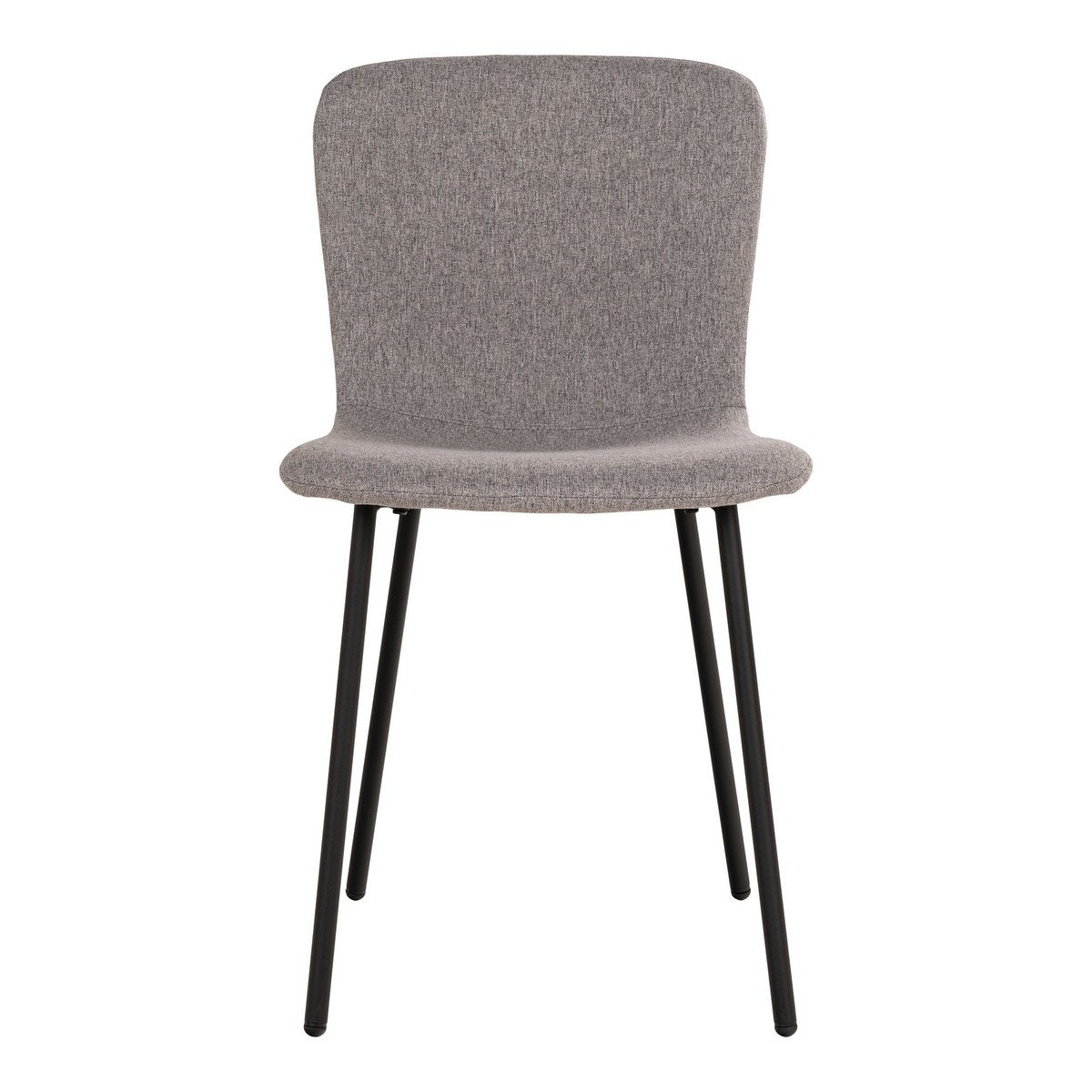 Chaise de salle à manger Halden – Gris clair & pieds noirs (lot de 2)