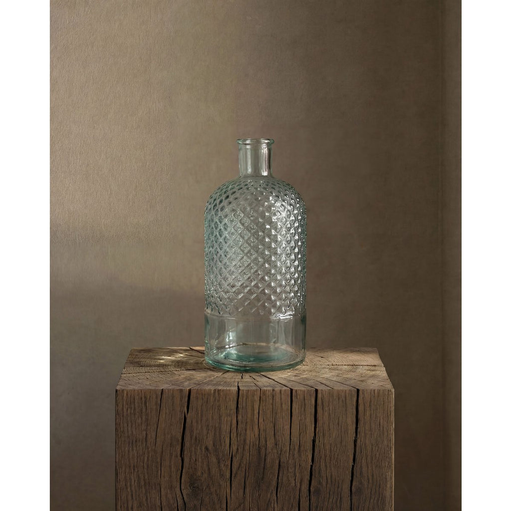 Bouteille Zuanshí en verre bleu 28 cm