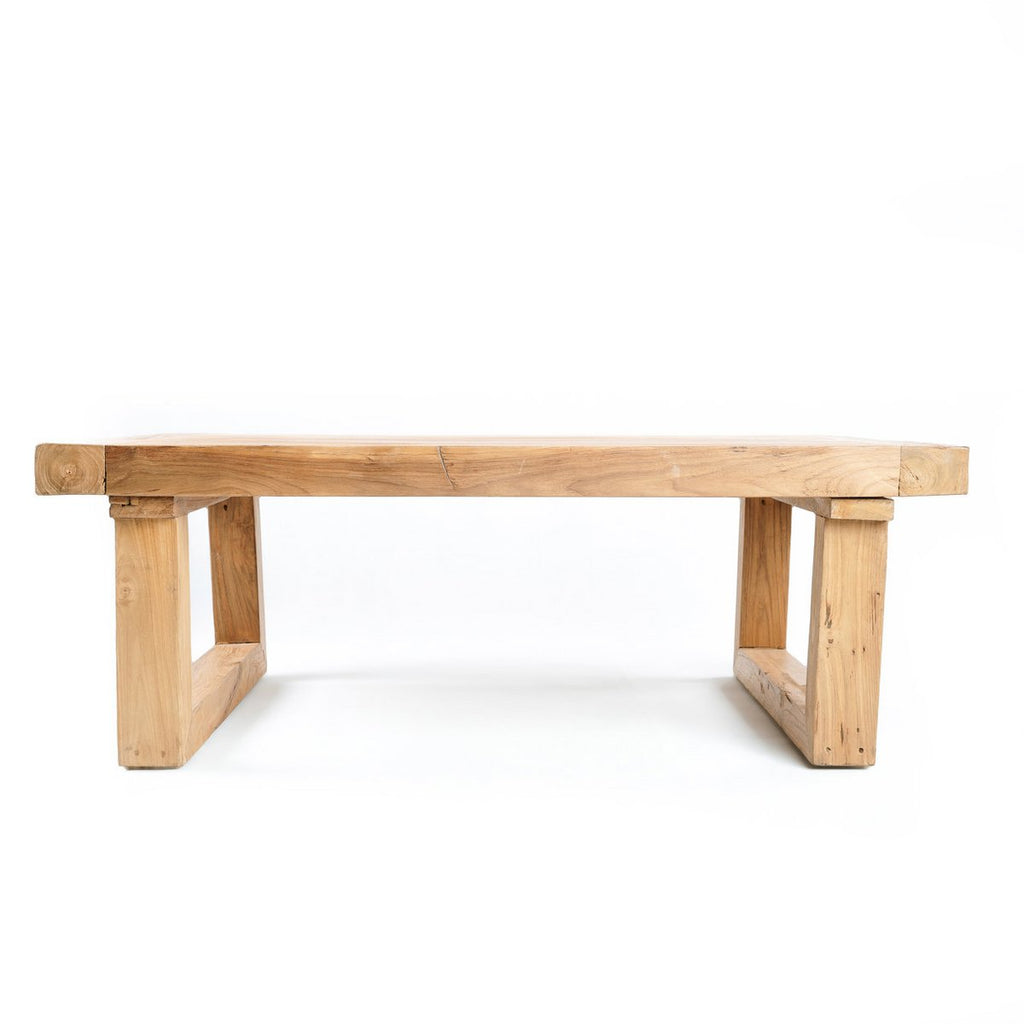 Table basse en teck récupéré – Naturel – 110×70cm | Bazar Bizar