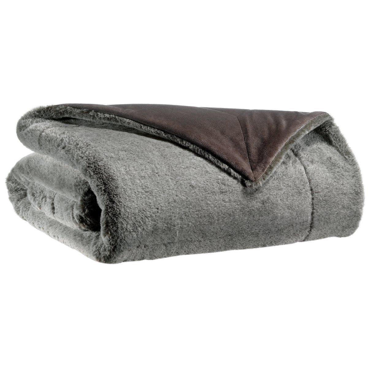 Plaid Kinta Cacao en polyester doux 130 × 160 cm