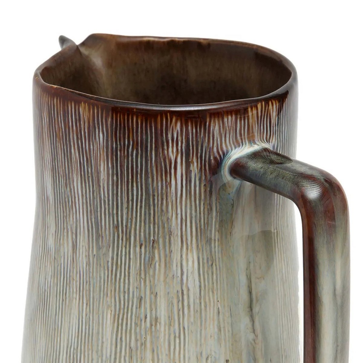 Pichet en grès Peniche – Crème et Brun – 23,5cm | Bazar Bizar