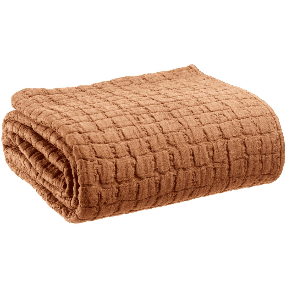 Jeté de lit Swami Moka en coton stonewashed 180 × 260 cm