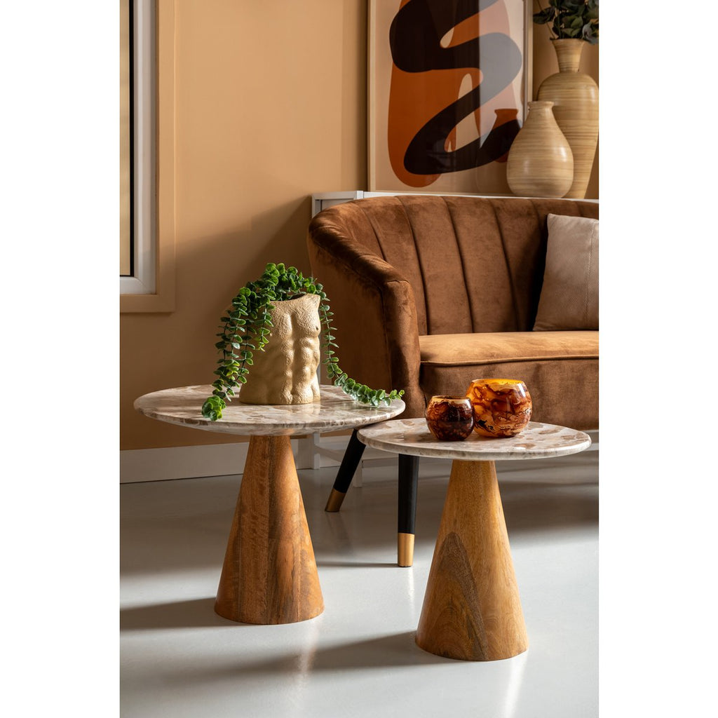 Table basse Force Large marbre et manguier