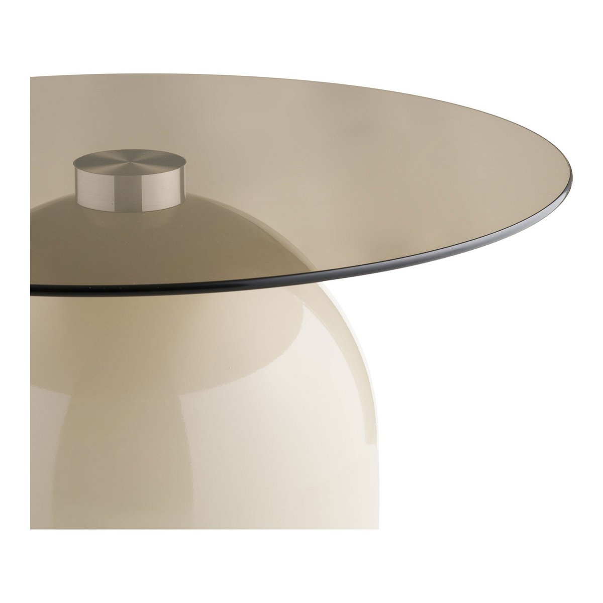 Ravello Table basse, verre trempé/métal, gris/beige, ø70x33 cm