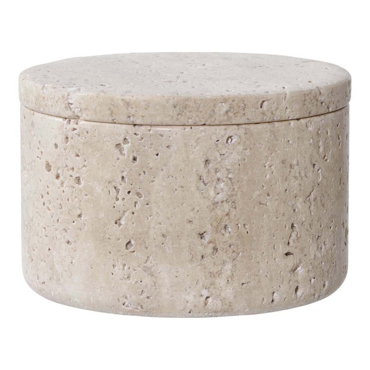 Pot de rangement en travertin naturel – Ø10x6,5 cm