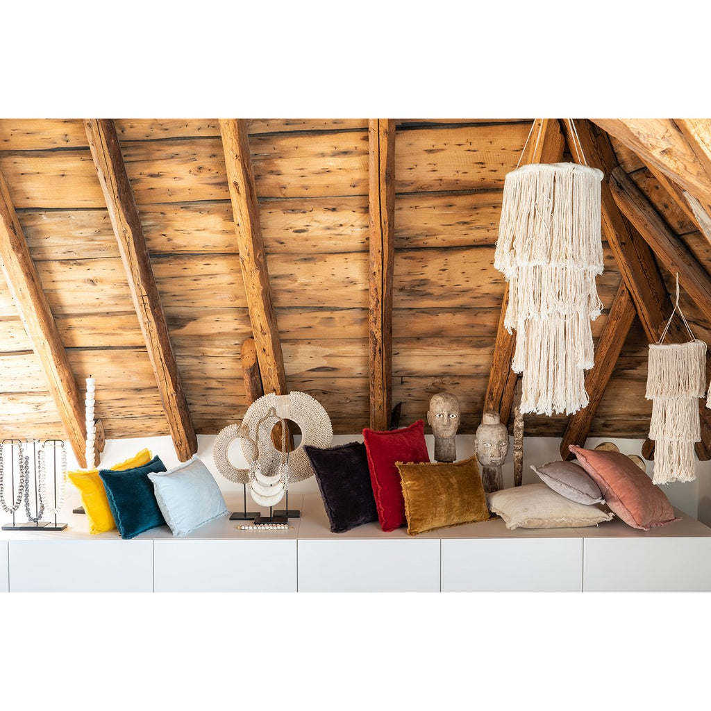 Coussin uni Fara Curry 45 x 45