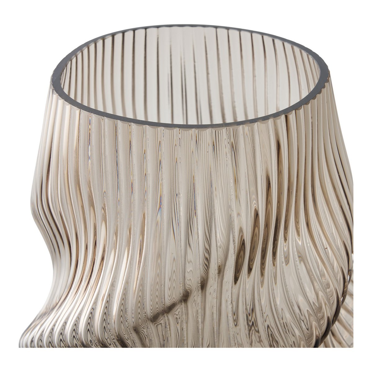 Vase en verre soufflé bouche marron – Ø17x25 cm