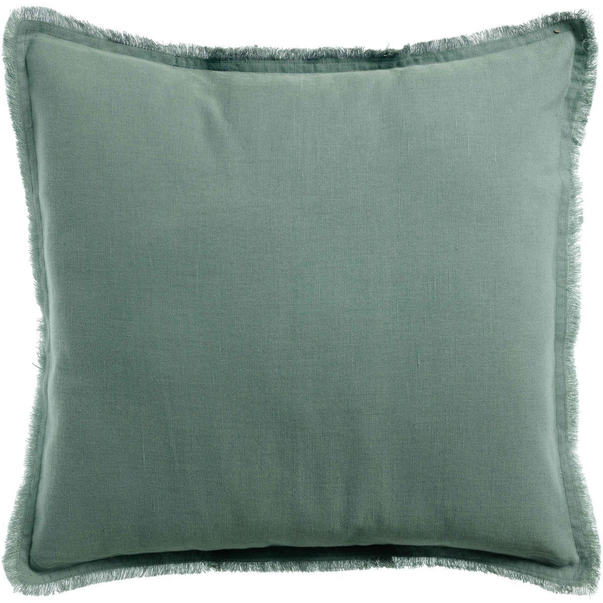 Coussin uni Laly Prusse en lin et coton 45 × 45 cm