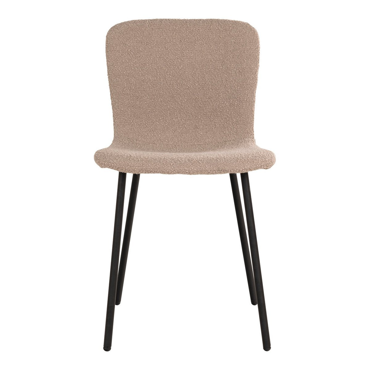 Chaise de salle à manger Halden – Bouclé beige & pieds noirs (lot de 2)