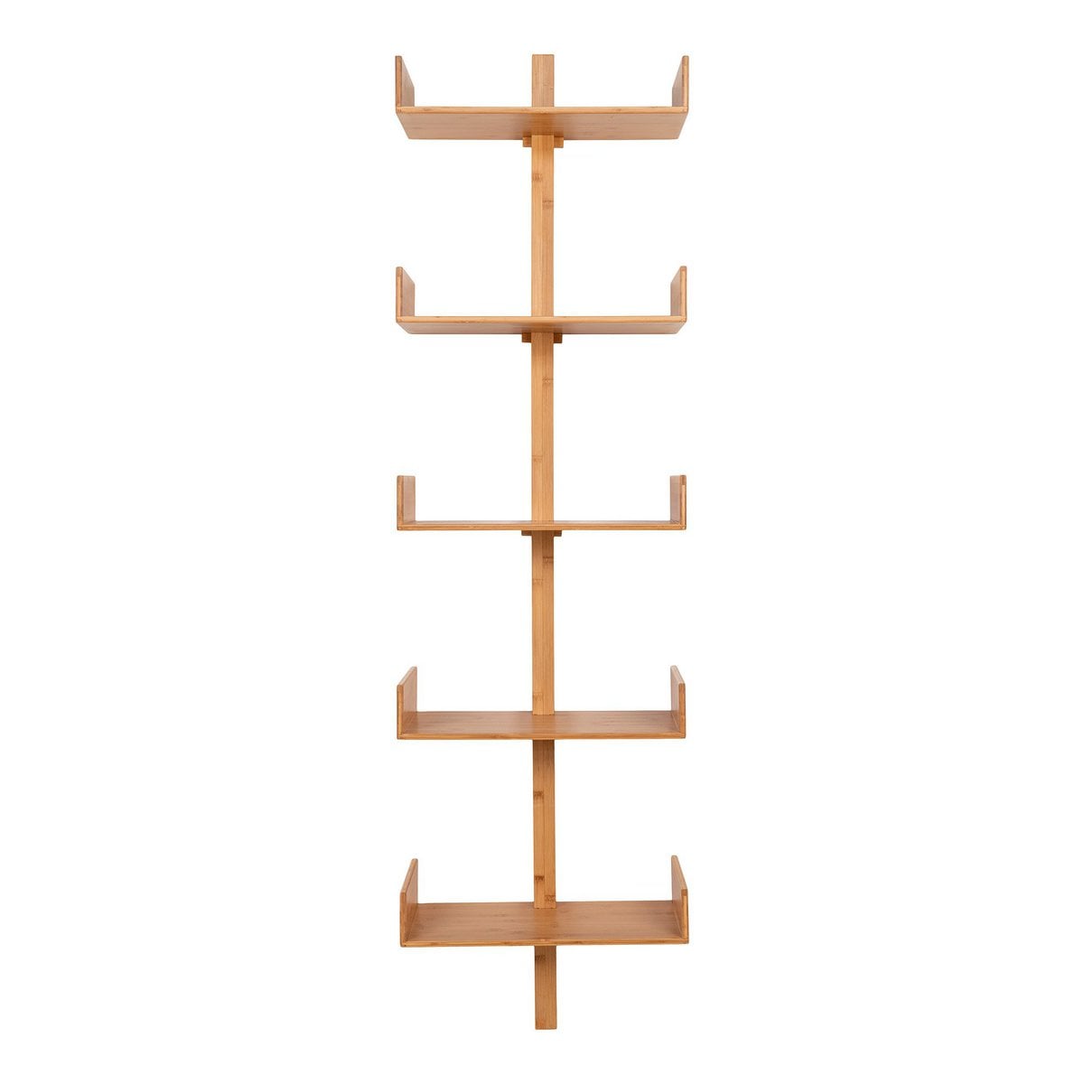 Étagère murale Villa en bambou naturel – 50 × 25 × 180 cm