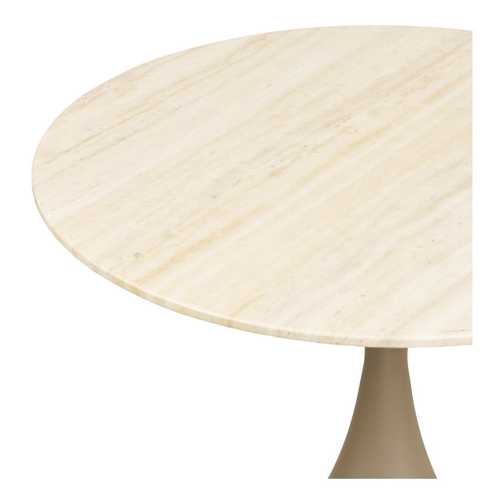 Table basse Pienza kaki en métal et verre trempé – Ø 70 × 42 cm