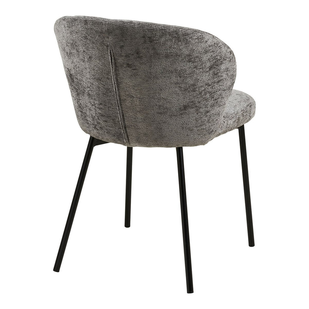 Chaise de salle à manger Roanne, gris, pieds noirs, HN1319 - Lot de 2