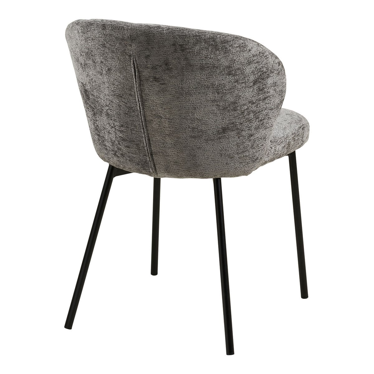 Chaise de salle à manger Roanne, gris, pieds noirs, HN1319 - Lot de 2