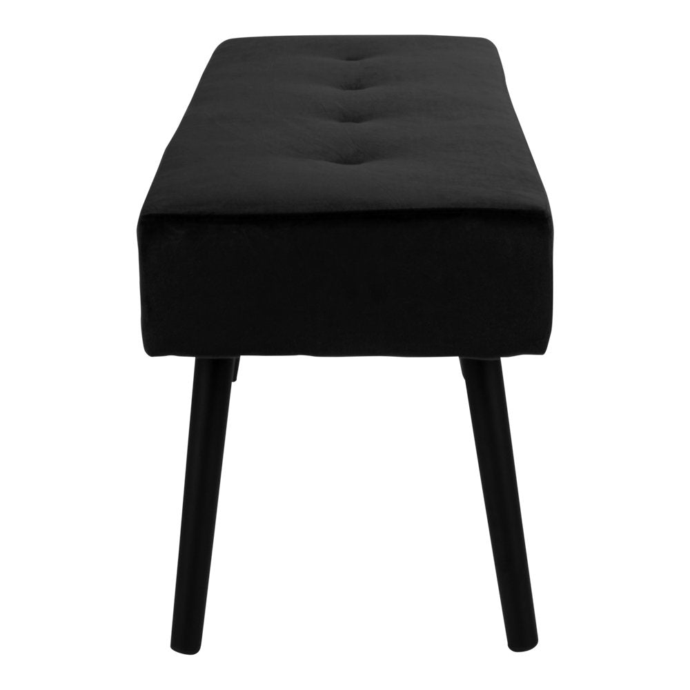 Banc Skiby – Velours noir & pieds métal