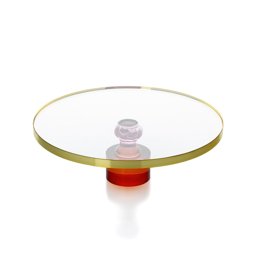 Présentoir à gâteau en verre recyclé Gemstone – Ambre Rose Or | Bazar Bizar