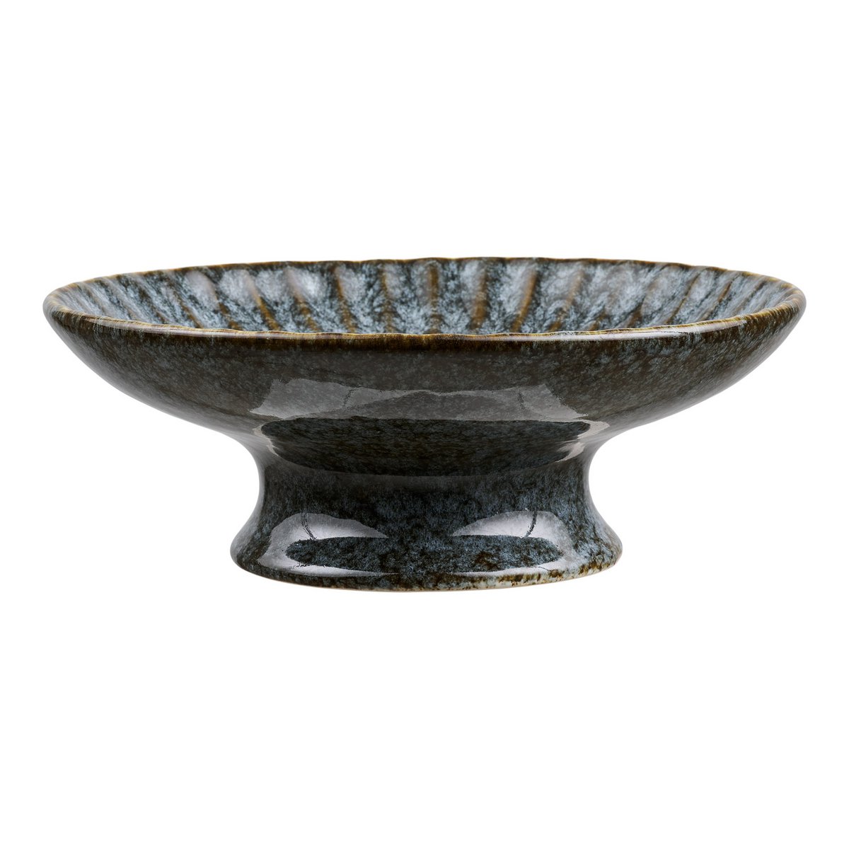 Plateau décoratif en céramique bleu Key Largo Ø 20,5 × H 7 cm