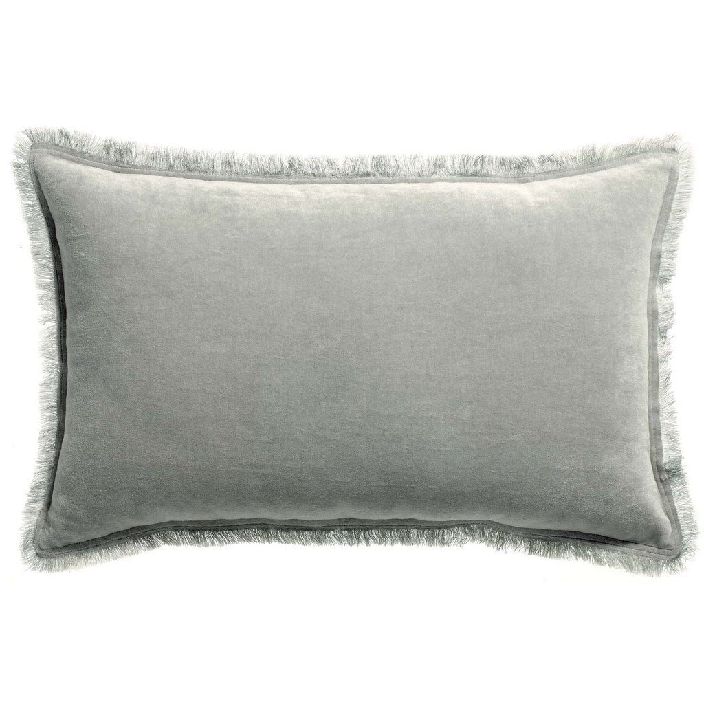 Coussin Fara Perle en velours de coton 30 × 50 cm
