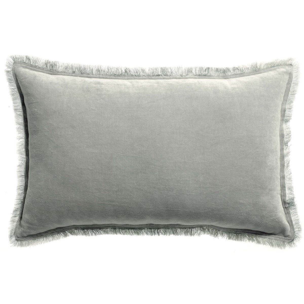 Coussin Fara Perle en velours de coton 30 × 50 cm