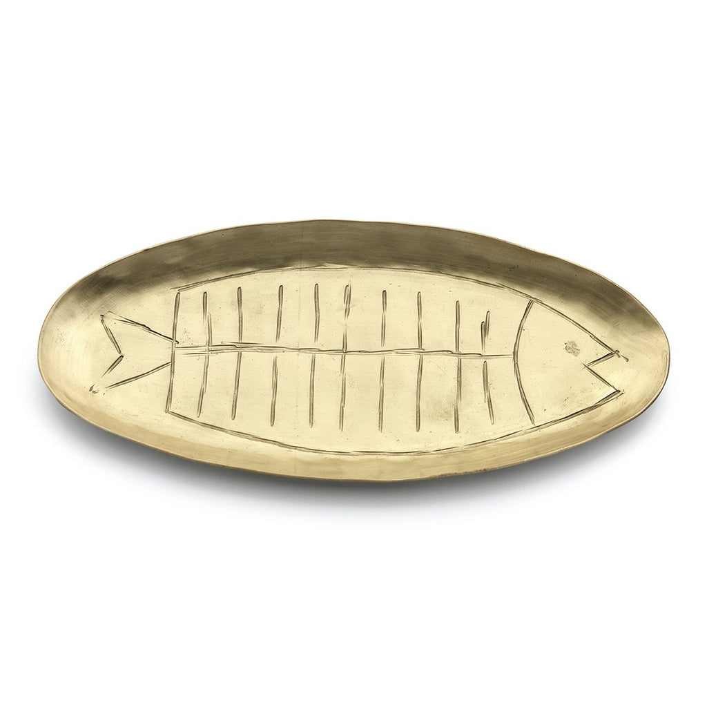 Plateau en laiton doré forme poisson Dishy Fishy – L | Bazar Bizar