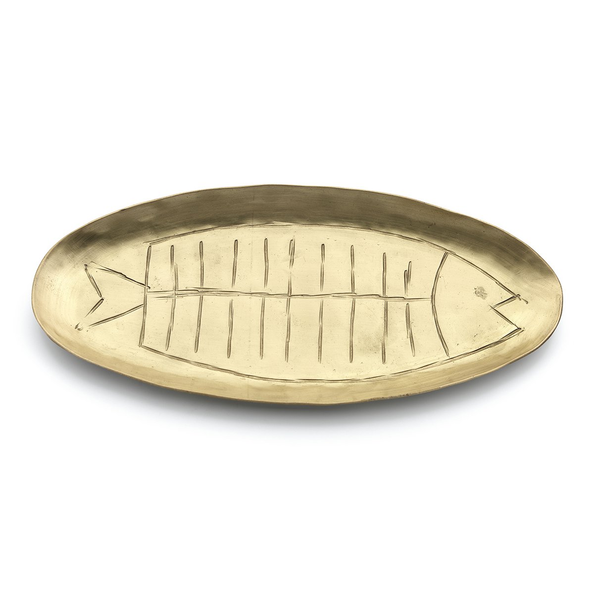 Plateau en laiton doré forme poisson Dishy Fishy – L | Bazar Bizar