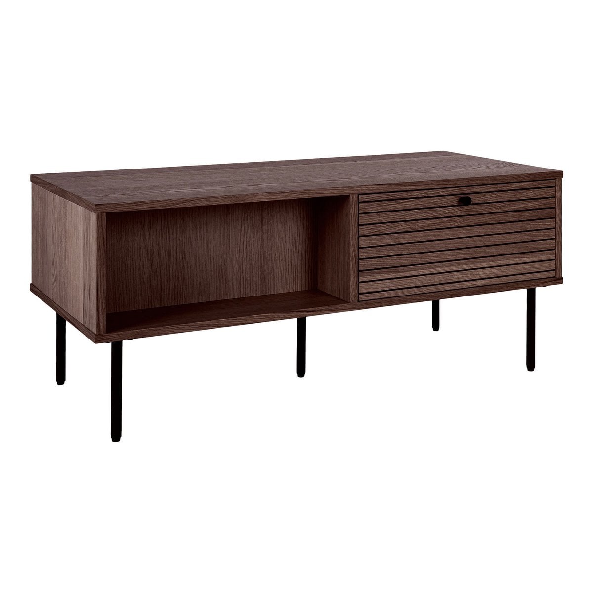 Table basse Kyoto – Chêne fumé & métal noir