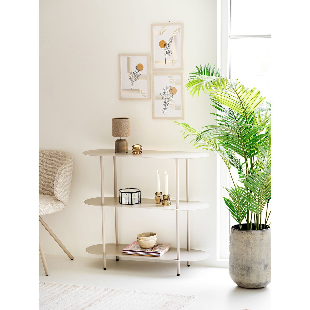 Pots Décoratifs Hou - Métal Beige Antique, Lot de 2