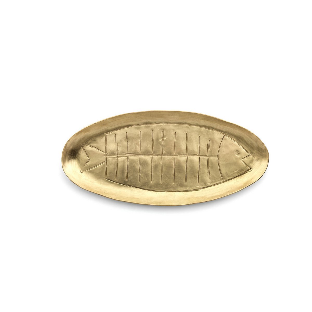 Plateau en laiton doré forme poisson Dishy Fishy – L | Bazar Bizar