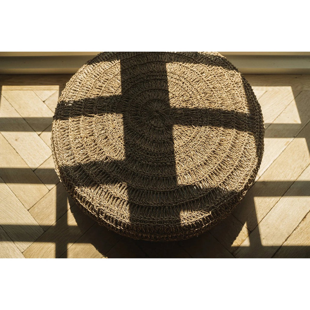 Pouf en Jonc de Mer - Naturel - M
