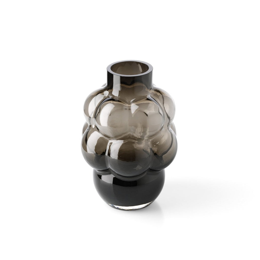 Vase Raisin gris foncé L en verre recyclé – 25 cm