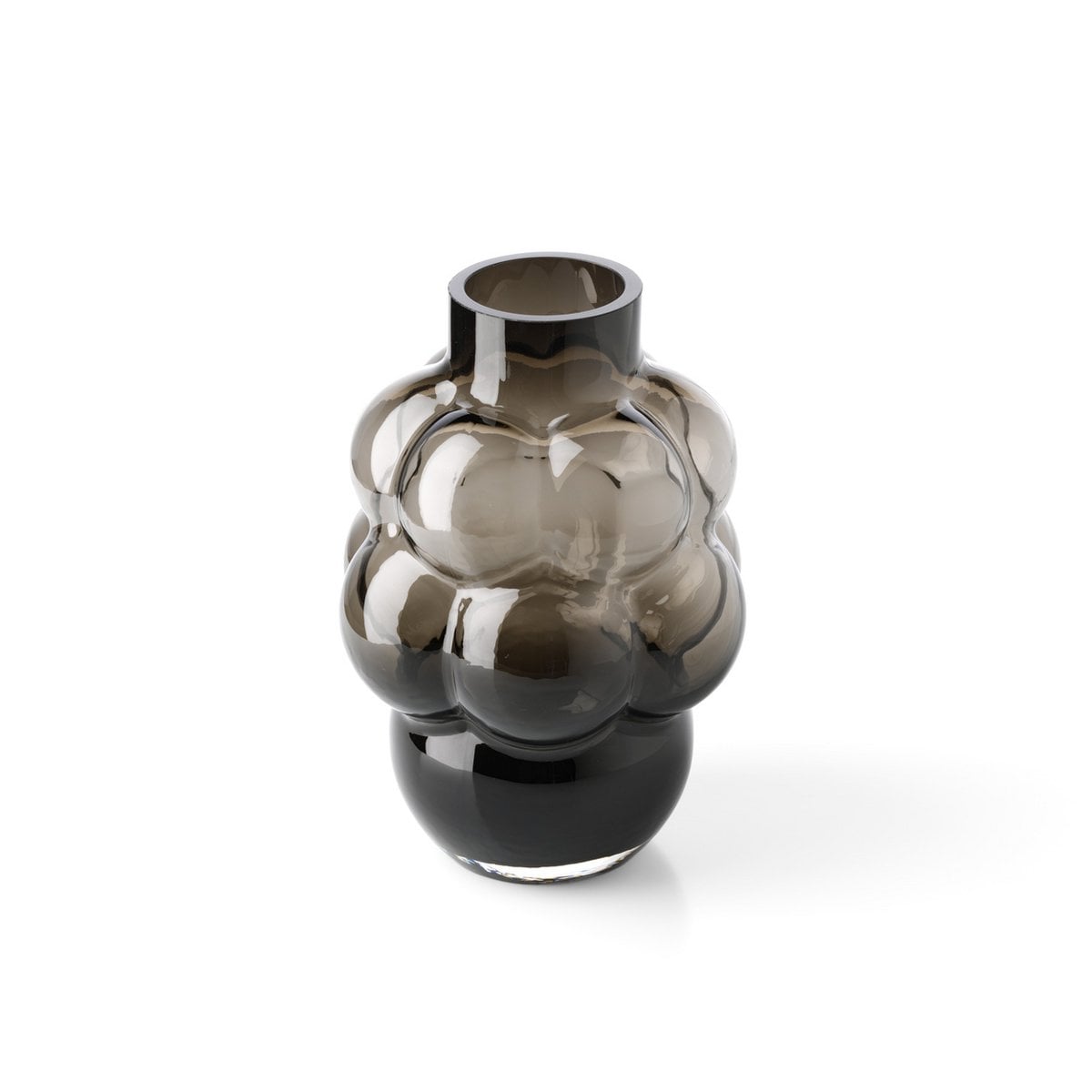 Vase Raisin gris foncé L en verre recyclé – 25 cm