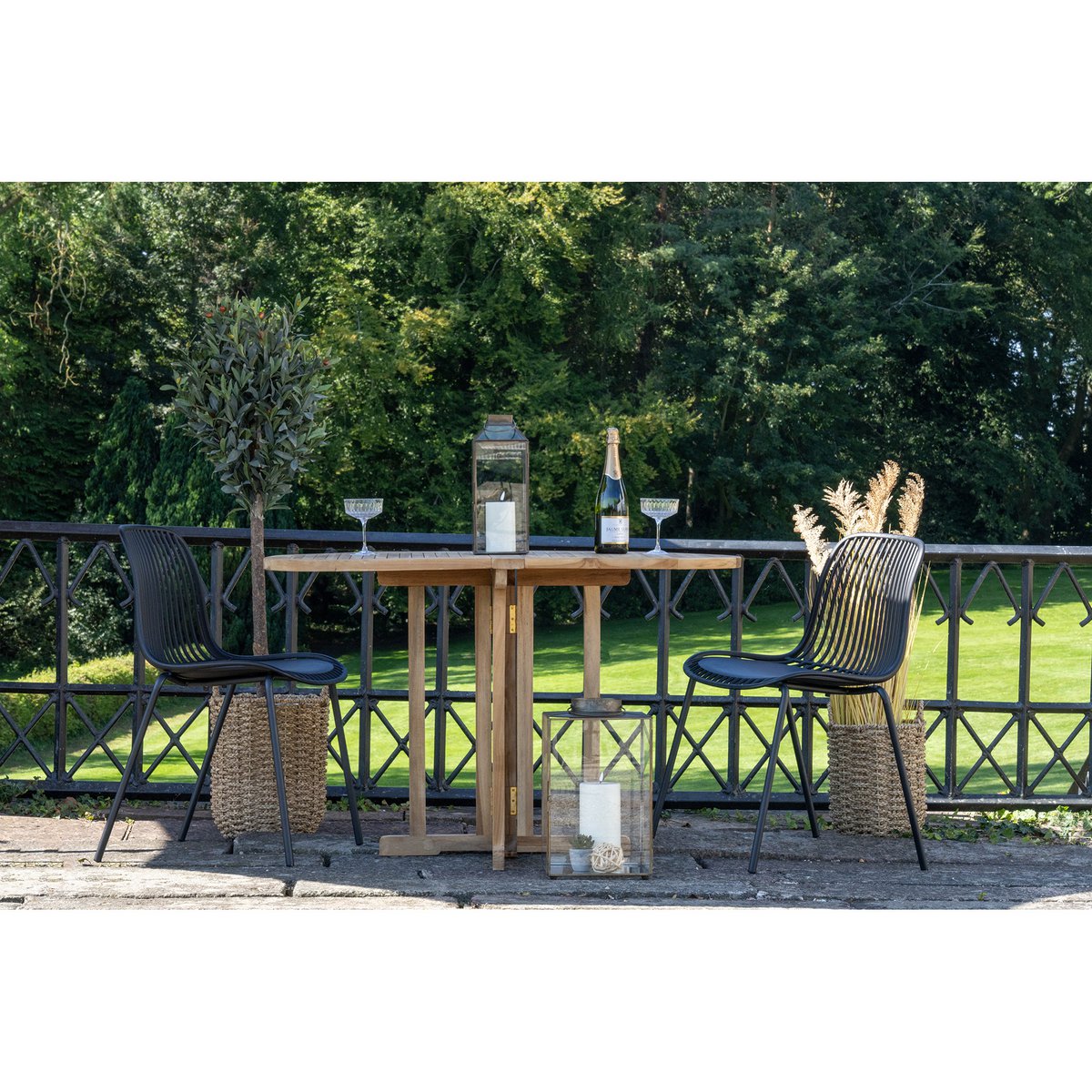 Chaise de jardin Branson – PP noir empilable (lot de 4)