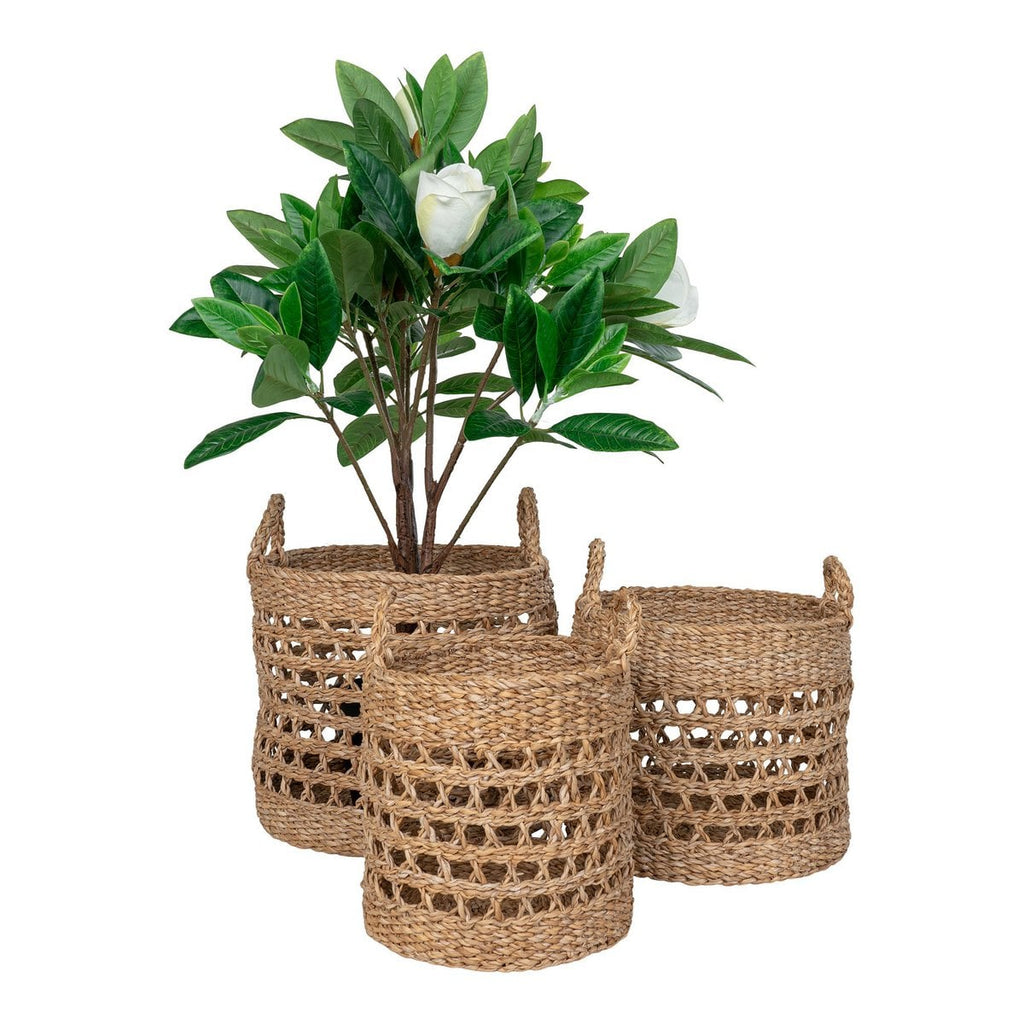 Paniers Balok - Jonc de Mer Naturel & Noir, Lot de 3
