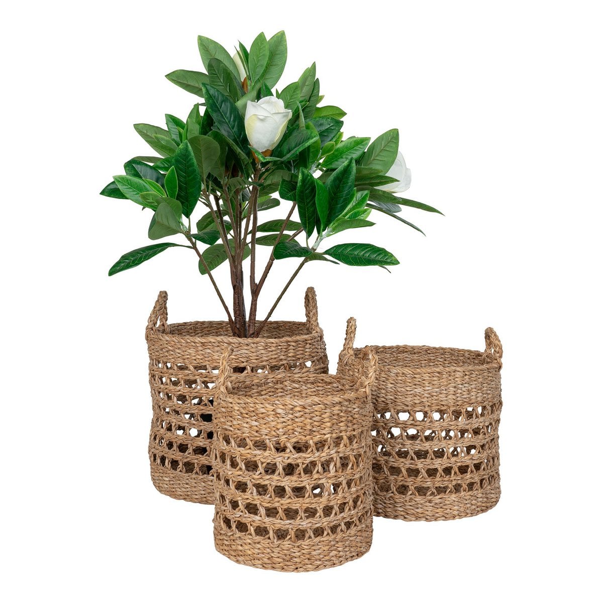 Paniers Balok - Jonc de Mer Naturel & Noir, Lot de 3