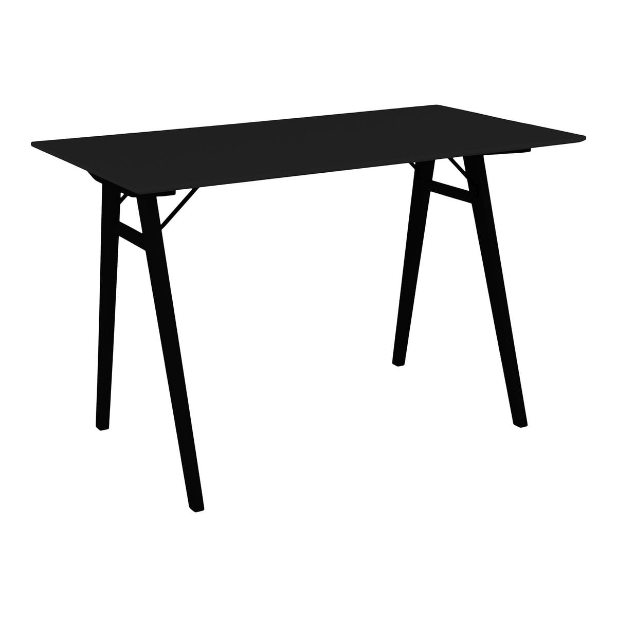 Bureau Vojens - Noir, MDF/Hévéa, 120x60x75 cm