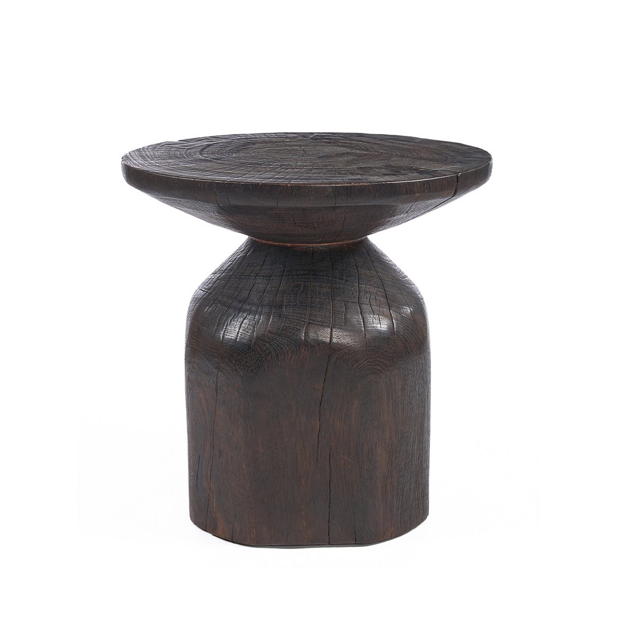 Table d’appoint tambour Drumline – Noyer foncé | Bazar Bizar
