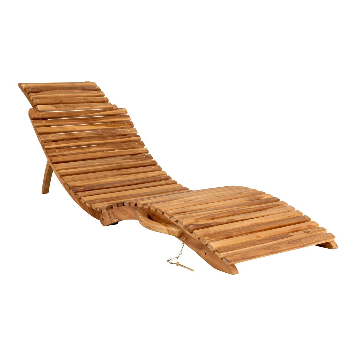 Chaise Longue Arrieta - Teck Naturel, 160x50x25 cm