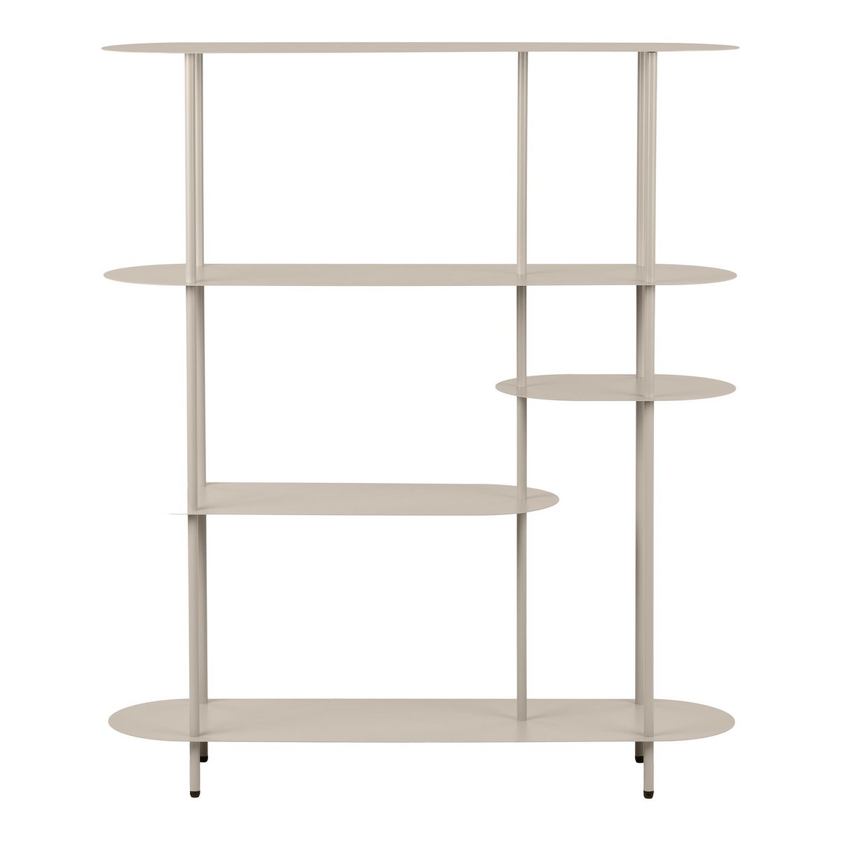 Étagère Rieti - Métal Sable, 5 Niveaux Asymétriques, 31x118x139 cm