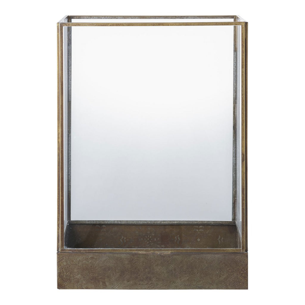 Lanterne Manali - Métal & Verre Aspect Laiton Antique, 25x15x36,5 cm