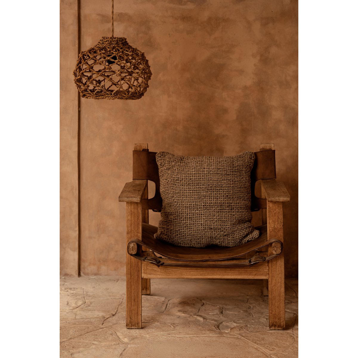 Housse de coussin en lin Grain de Lin – Noir Naturel – 50×50cm | Bazar Bizar