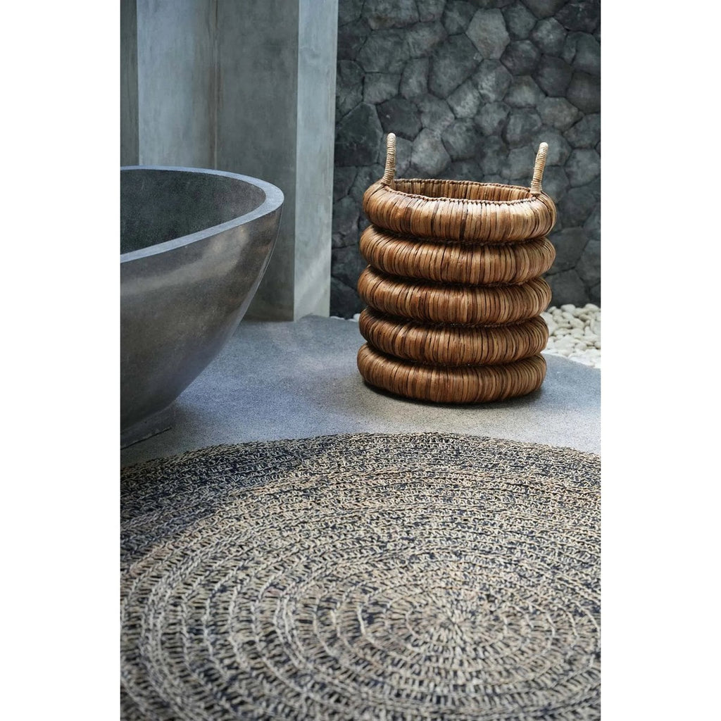 Grand panier en jacinthe d’eau Chunky – Naturel – ×54cm | Bazar Bizar
