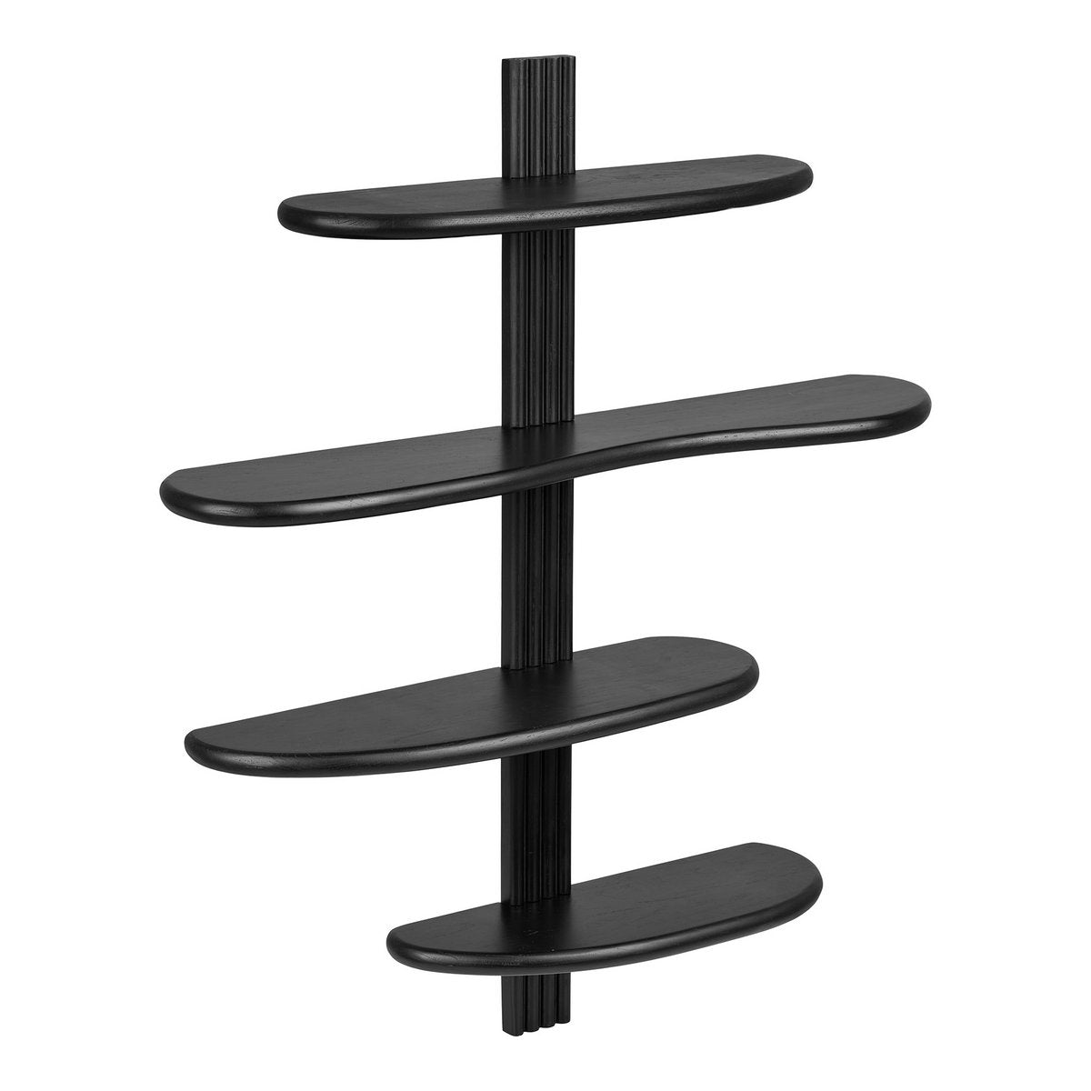 Étagère murale Aliano chêne et noir – 80 × 17,5 × 88 cm