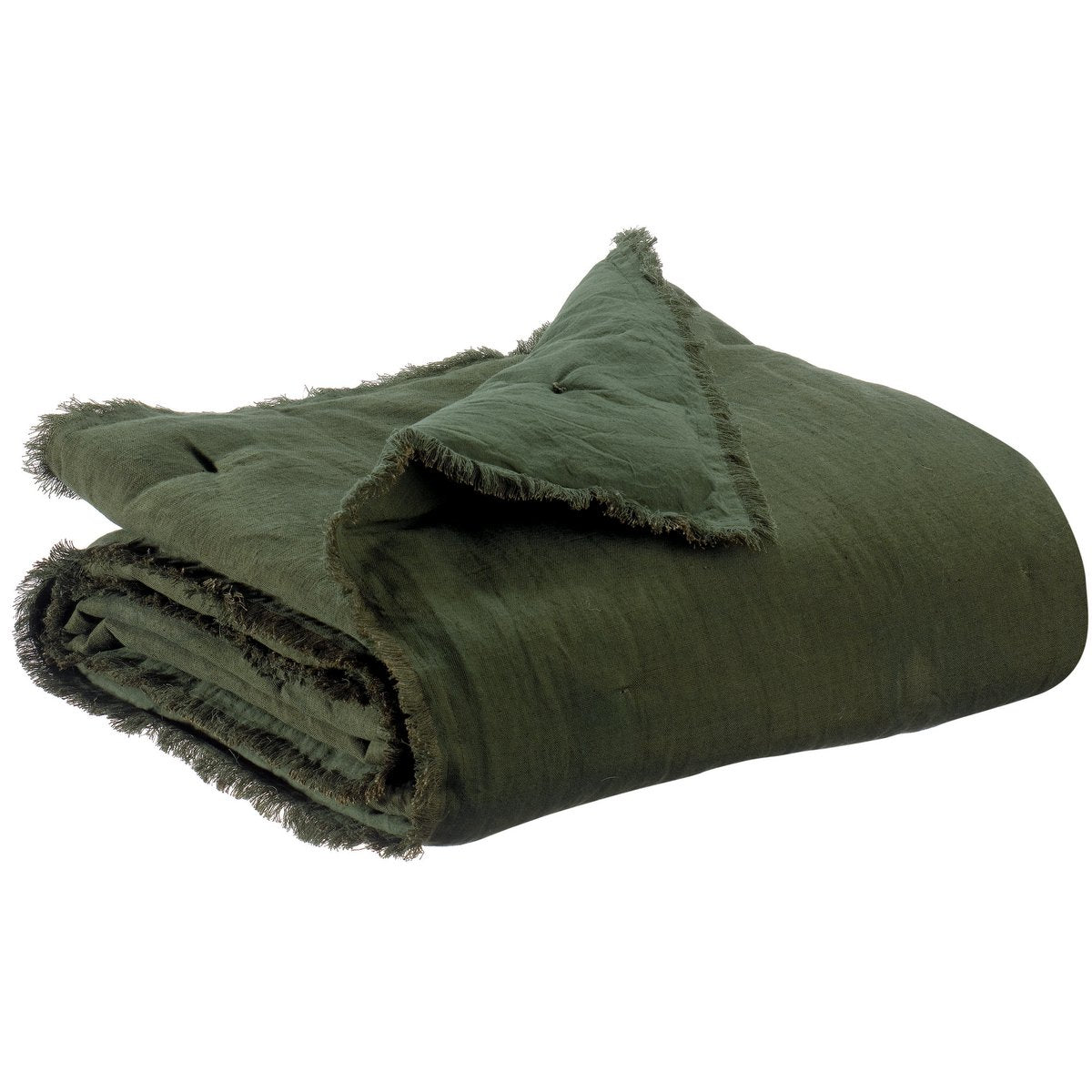 Plaid Uni Laly Olive – 135 x 200 cm