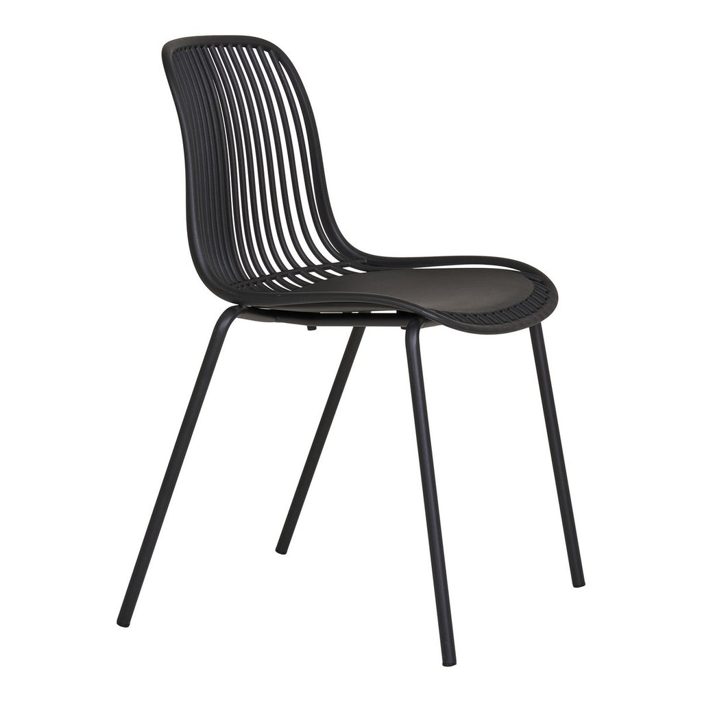 Chaise de jardin Branson – PP noir empilable (lot de 4)