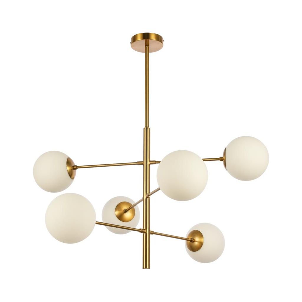 Suspension Népal dorée et blanche – 6 lumières