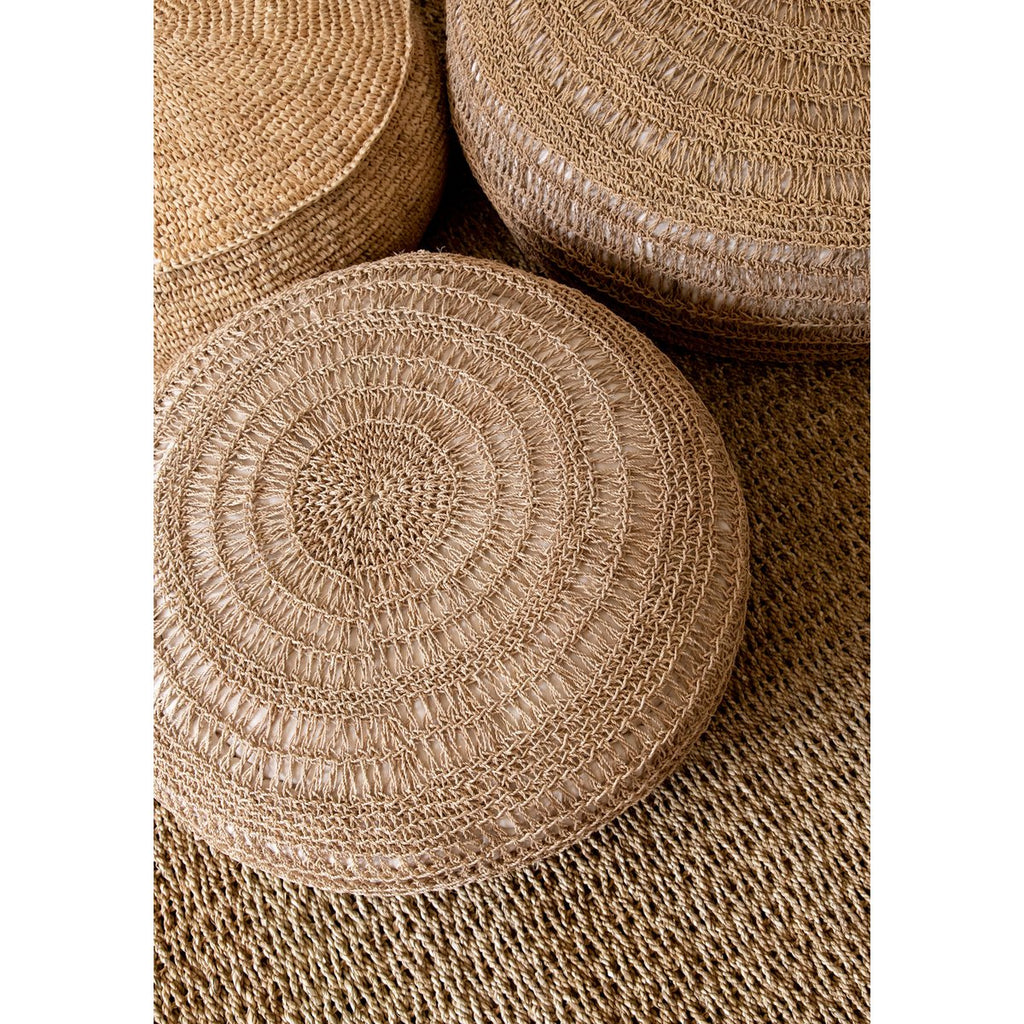 Pouf en raphia Flores – Naturel | Bazar Bizar