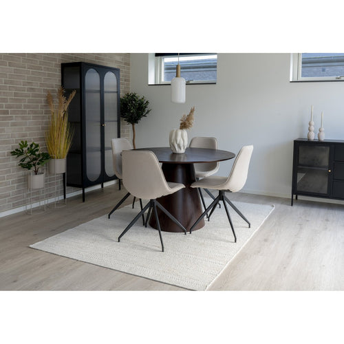 Chaise de salle à manger Monaco - Sable, base pivotante noire - lot de 2