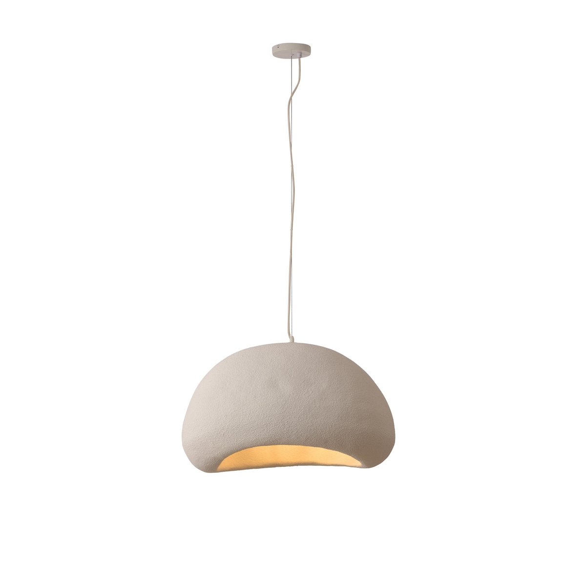 Suspension Haku – Beige sable texturé – Ø 60 cm