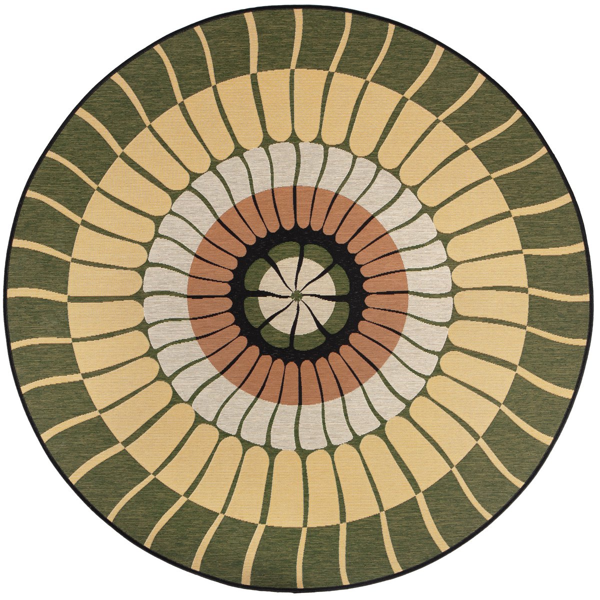 Tapis Zeno outdoor Cèdre Diamètre 200 cm