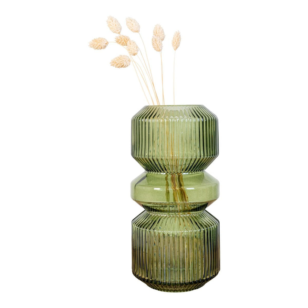 Vase - Vert, Verre, Ø12x25 cm