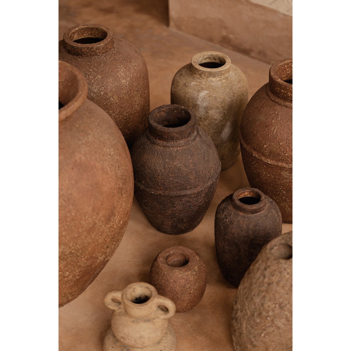 Vase Clay Echo crème en terre cuite 30 cm